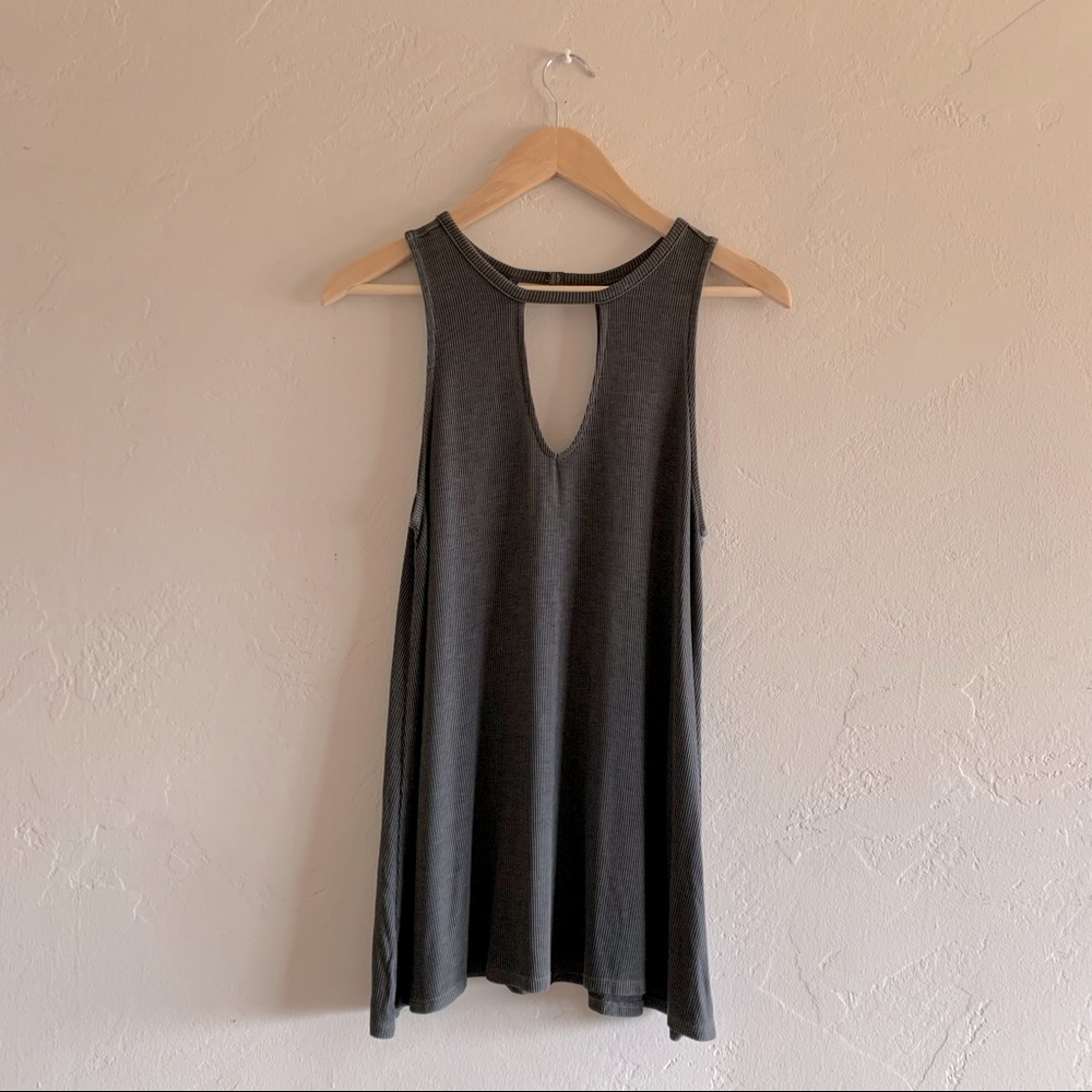 Ribbed Tank Top with front and back cut out